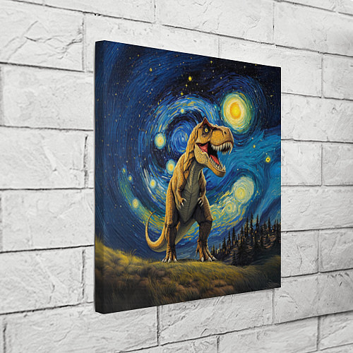 Картина квадратная Звездная ночь - Тираннозавр / 3D-принт – фото 3
