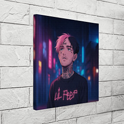 Холст квадратный LiL Peep - Неоновый аниме арт, цвет: 3D-принт — фото 2
