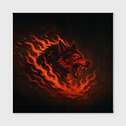 Холст квадратный Инфернальный волк, цвет: 3D-принт — фото 2