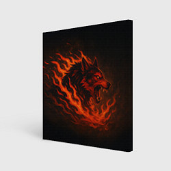 Холст квадратный Инфернальный волк, цвет: 3D-принт