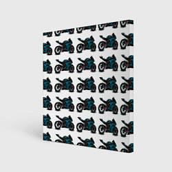 Холст квадратный Motorbike blue, цвет: 3D-принт