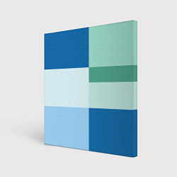 Холст квадратный Мятное небо колор-блок, цвет: 3D-принт
