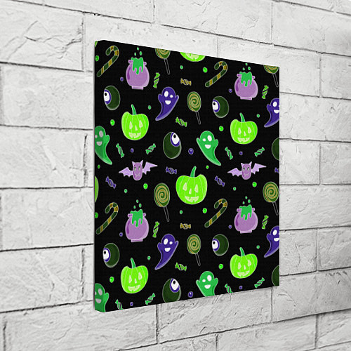 Картина квадратная Halloween black pumpkin pattern / 3D-принт – фото 3