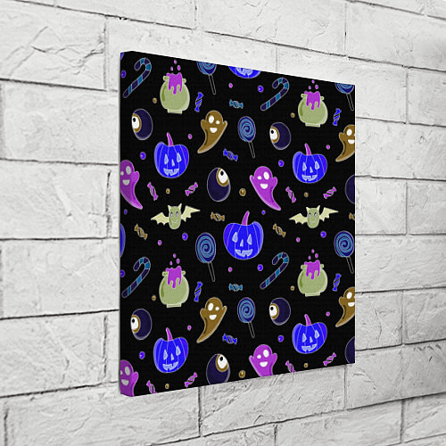 Картина квадратная Halloween blue black pumpkin / 3D-принт – фото 3