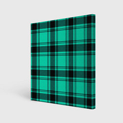 Холст квадратный Checkered turquoise, цвет: 3D-принт