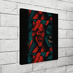Холст квадратный Демоны Oni - нейроарт, цвет: 3D-принт — фото 2