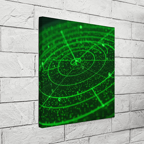 Картина квадратная Неоновый зеленый радар / 3D-принт – фото 3