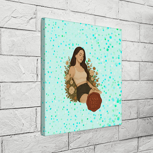 Картина квадратная Lana Del Rey сидит в цветах / 3D-принт – фото 3