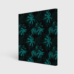Холст квадратный Palm light blue dark, цвет: 3D-принт