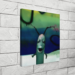 Холст квадратный Планктон страдает мем, цвет: 3D-принт — фото 2