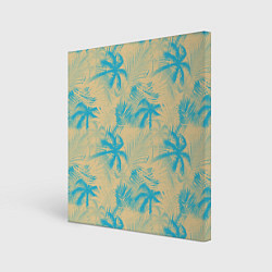 Холст квадратный Palm light blue beige, цвет: 3D-принт