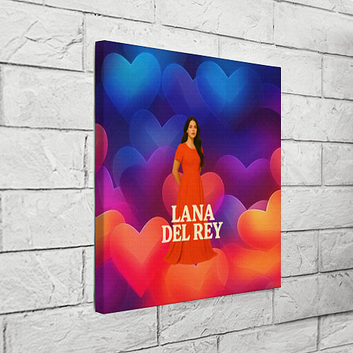 Картина квадратная Lana Del Rey на фоне сердечек / 3D-принт – фото 3