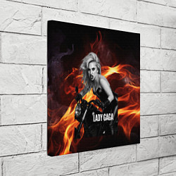 Холст квадратный Леди Гага на мотоцикле, цвет: 3D-принт — фото 2