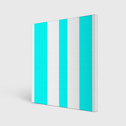 Холст квадратный Color light blue white lines, цвет: 3D-принт