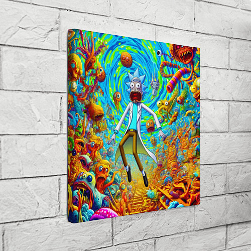 Картина квадратная Кошмарный сон Рика Санчеса - нейроарт фантазия / 3D-принт – фото 3