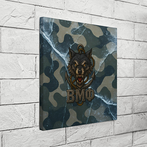Картина квадратная ВМФ волк на камуфляже / 3D-принт – фото 3