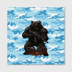 Холст квадратный ВМФ злой медведь с автоматом, цвет: 3D-принт — фото 2