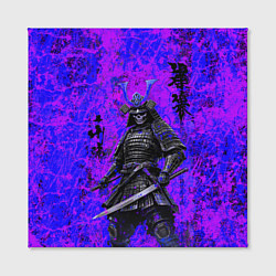 Холст квадратный Призрак самурай - неоновые краски, цвет: 3D-принт — фото 2