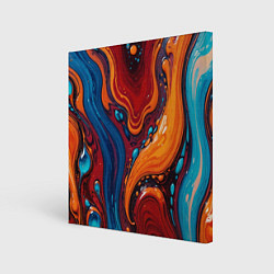 Холст квадратный Пламя и синева, цвет: 3D-принт
