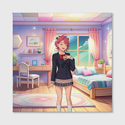 Холст квадратный Дандадан Сиратори Айра смущается, цвет: 3D-принт — фото 2