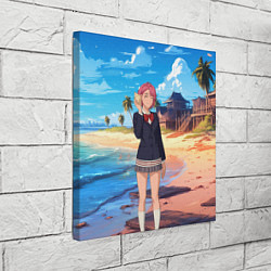 Холст квадратный Дандадан Сиратори Айра с ракушкой в руках, цвет: 3D-принт — фото 2