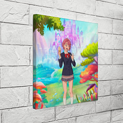 Холст квадратный Дандадан Сиратори Айра держит мороженое, цвет: 3D-принт — фото 2