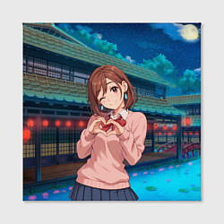 Холст квадратный Милашка Сиратори Айра Дандадан, цвет: 3D-принт — фото 2