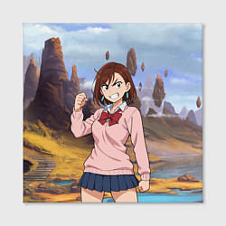 Холст квадратный Сиратори Айра злая - Дандадан, цвет: 3D-принт — фото 2