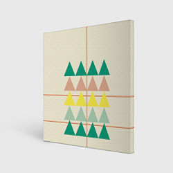 Холст квадратный Абстрактный лес - треугольники на светлом, цвет: 3D-принт