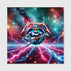Холст квадратный Гитарист Бендер рок группы Футурама, цвет: 3D-принт — фото 2