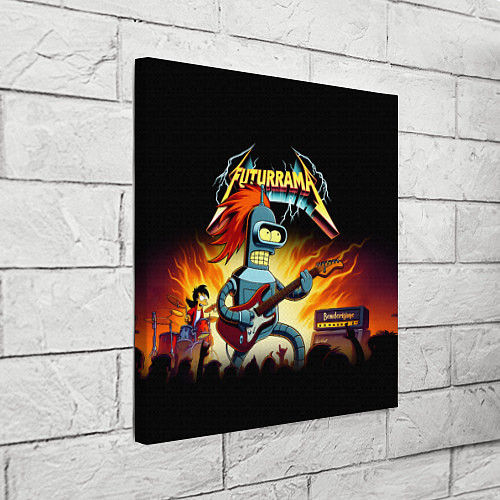 Картина квадратная Bender is a hard rock guitarist - Futurama / 3D-принт – фото 3