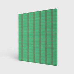 Холст квадратный Color green cage brown stripes, цвет: 3D-принт