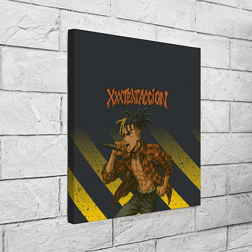 Картина квадратная XXXTentacion с микрофоном в аниме стиле / 3D-принт – фото 3