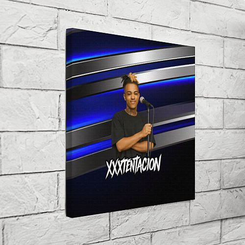 Картина квадратная XXXTentacion с микрофоном довольный / 3D-принт – фото 3
