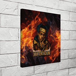 Холст квадратный XXXTentacion на фоне огня, цвет: 3D-принт — фото 2