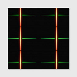 Холст квадратный Color black green orange stripes, цвет: 3D-принт — фото 2