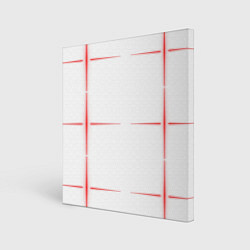 Холст квадратный Color white red stripes, цвет: 3D-принт