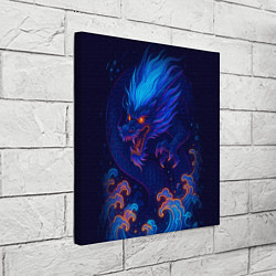Холст квадратный Неоновый дракон - нейроарт, цвет: 3D-принт — фото 2