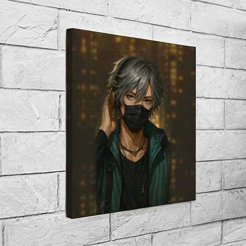 Картина квадратная Красивый парень в маске / 3D-принт – фото 3