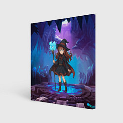 Холст квадратный Аниме девочка маг с волшебных посохом, цвет: 3D-принт