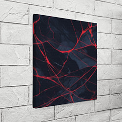 Холст квадратный Мраморные узоры из переплетений красных линий, цвет: 3D-принт — фото 2
