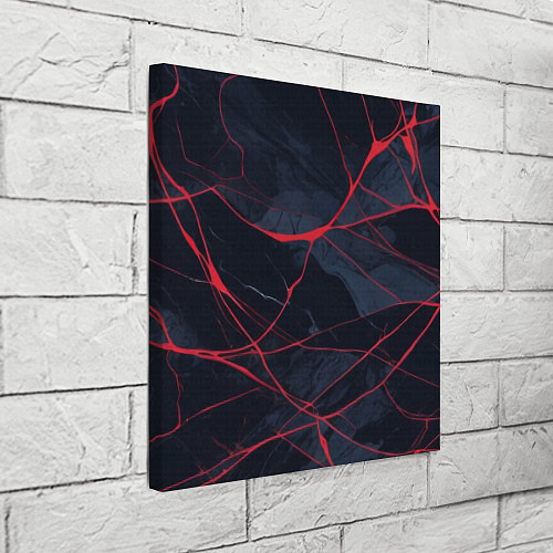 Картина квадратная Мраморные узоры из переплетений красных линий / 3D-принт – фото 3