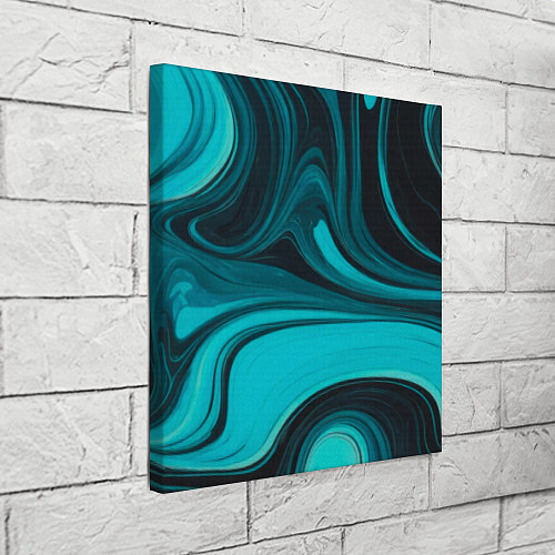 Картина квадратная Мраморный малахитовый узор из изумрудных разводов / 3D-принт – фото 3