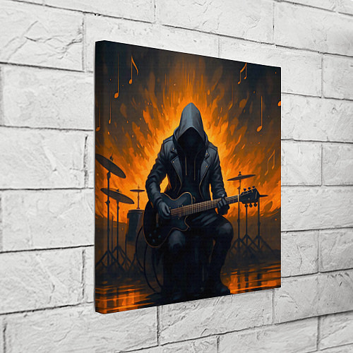 Картина квадратная Гитарист играющий в пламени / 3D-принт – фото 3