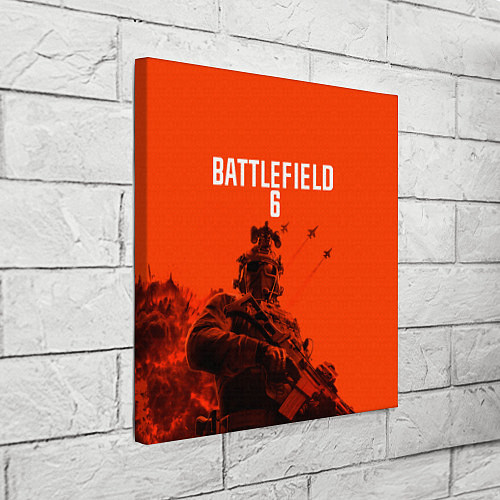 Картина квадратная Солдат и самолеты Battlefield 6 / 3D-принт – фото 3