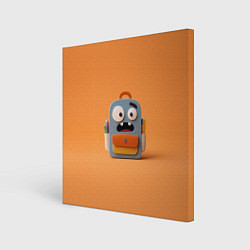 Холст квадратный Рюкзачок - снова в школу, цвет: 3D-принт