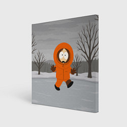 Холст квадратный Кенни отступает на льду, цвет: 3D-принт
