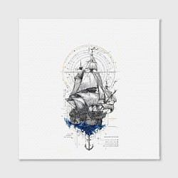 Холст квадратный Корабль - иллюстрация, цвет: 3D-принт — фото 2