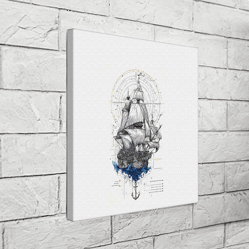 Картина квадратная Корабль - иллюстрация / 3D-принт – фото 3
