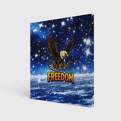 Холст квадратный Freedom - орел разрывает цепи, цвет: 3D-принт